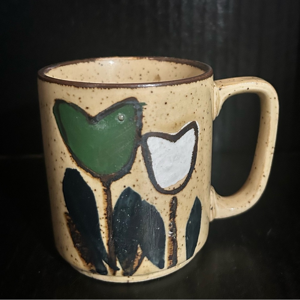 Vintage Otagiri Stoneware Mug Tulip Design